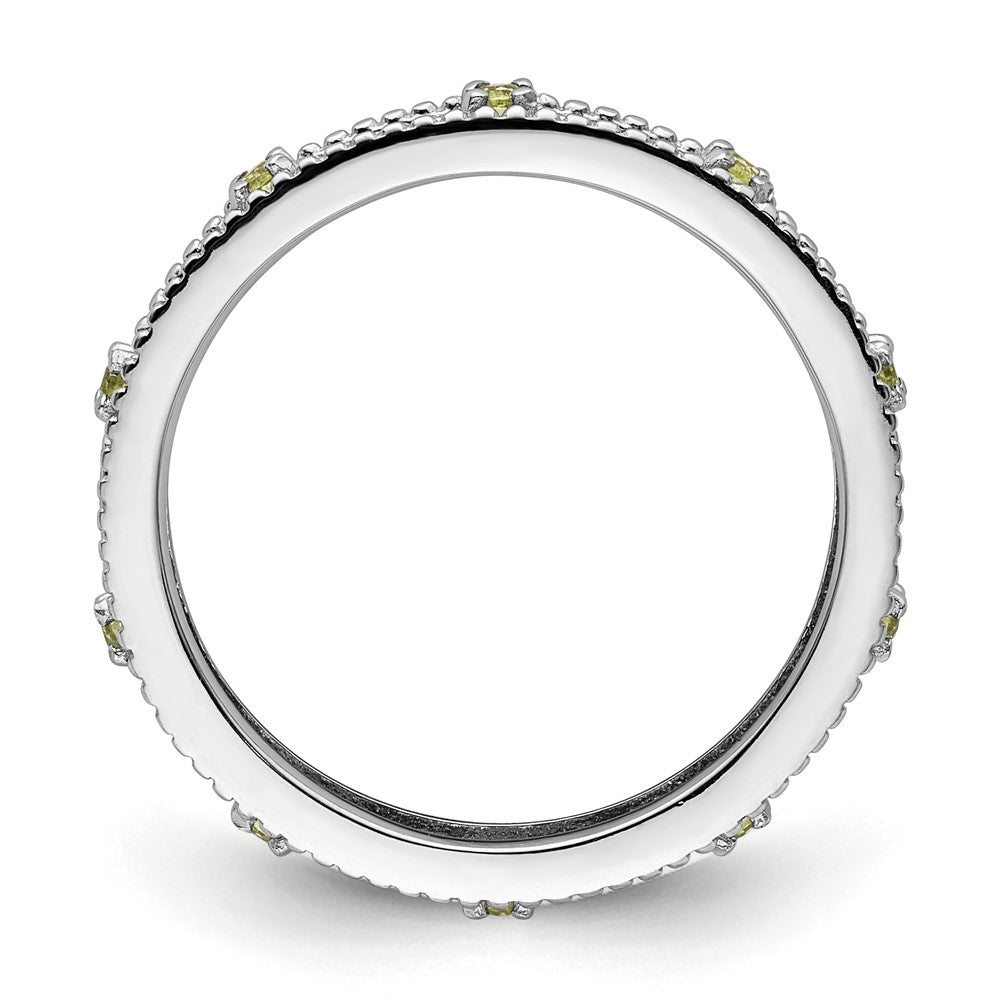 Sterling Silver Stackable Expressions Peridot Ring Size -10