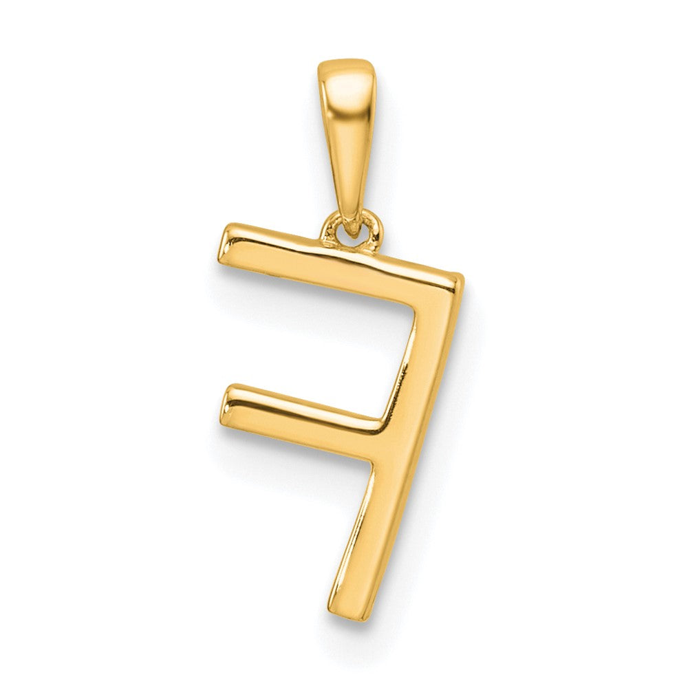 14K Diamond Letter F Initial Pendant