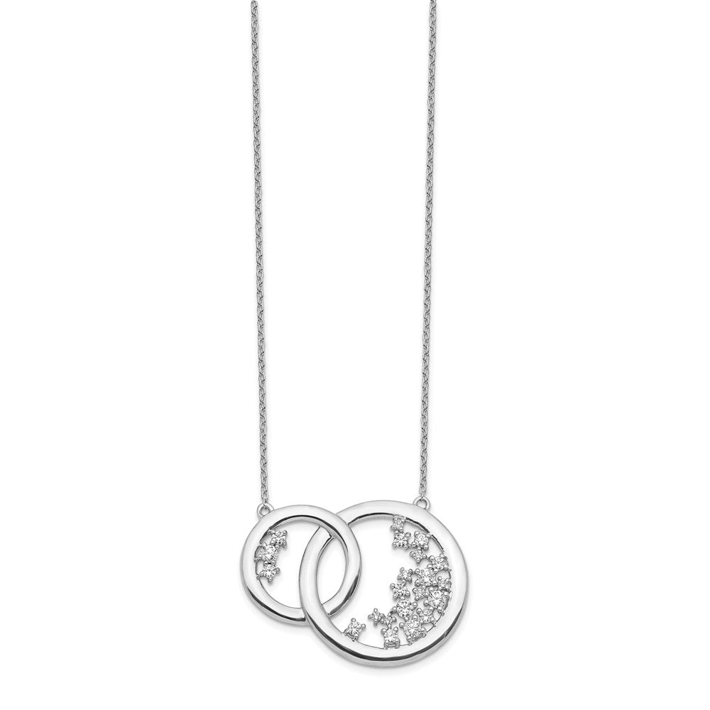 14k White Gold 3/4 carat Lab Grown Diamond VS/SI+ G+ 17.75 inch Interlocking Circle Necklace