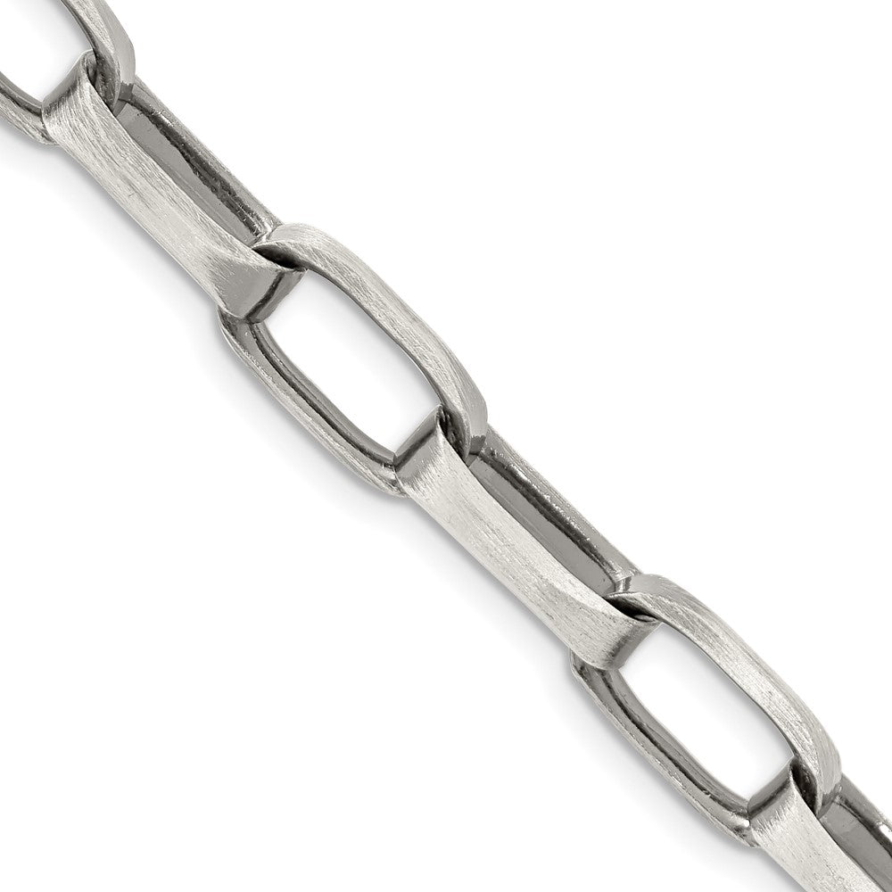 Sterling Silver Antiqued 8mm Elongated Open Link Chain 20 Inches