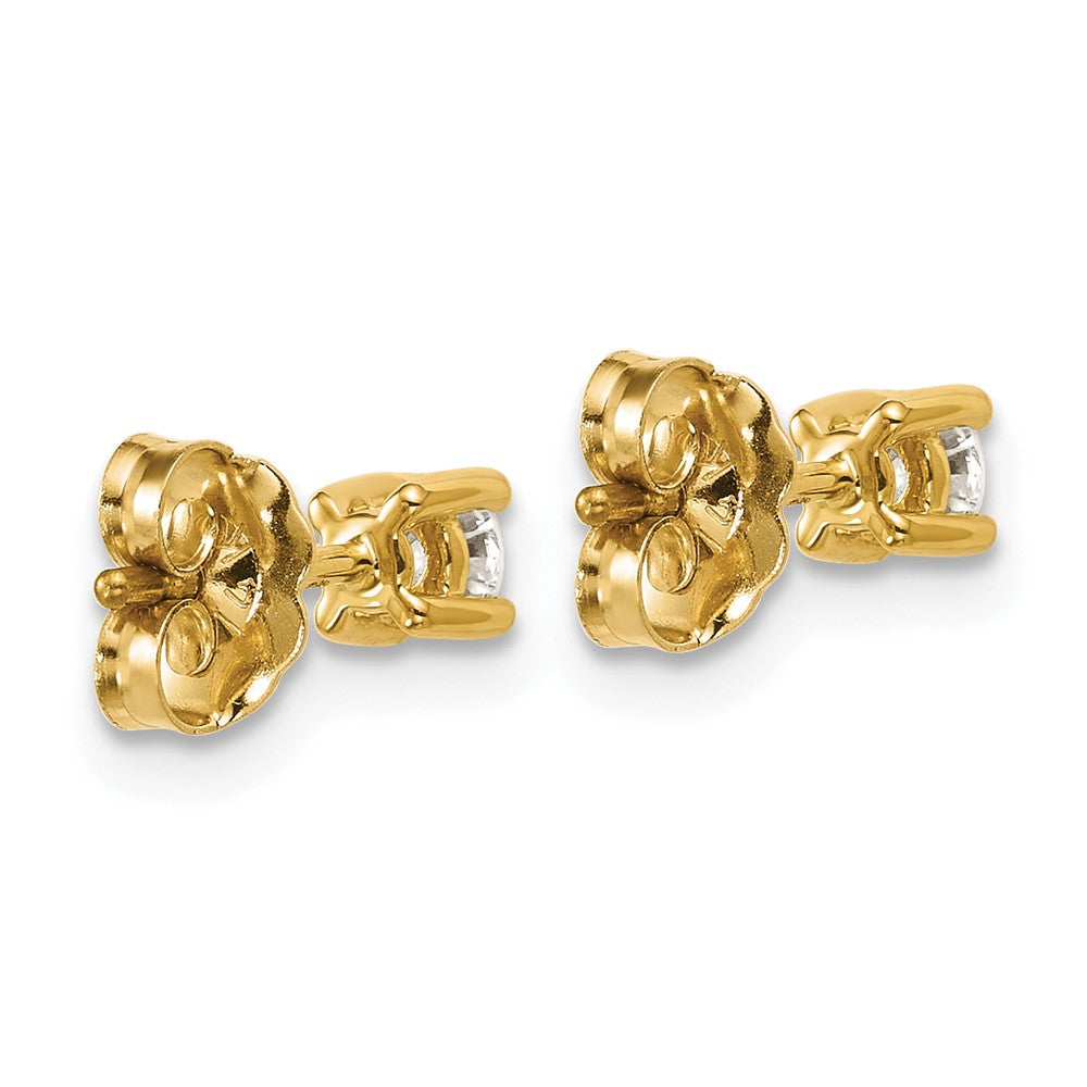 14k Yellow Gold 1/4 ctw Lab Grown Diamond VS/SI+ G+ Round 4 Prong Heavy Wt. Stud Earrings