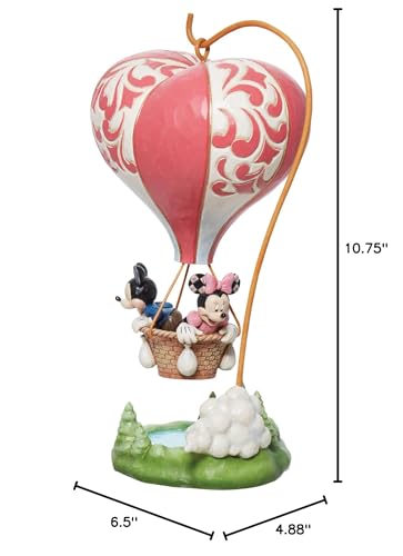Enesco Disney Traditions, Mickey & Minnie Heart-Air Ball, Figurine,9.5in H.