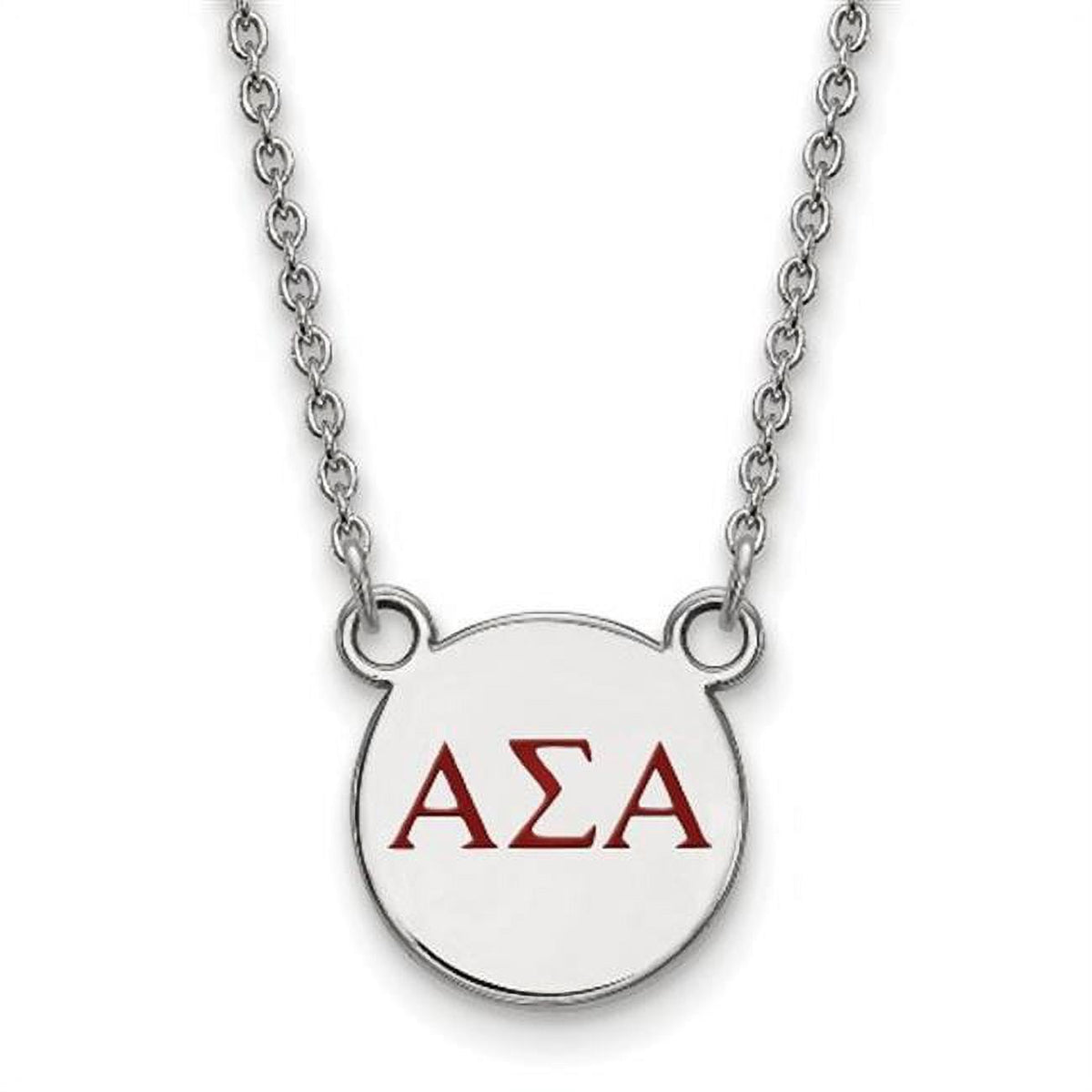Sterling Silver 18in Official Licensed Greek Sororities Alpha Sigma Alpha (???) XS Enamel Pendant w/Necklace