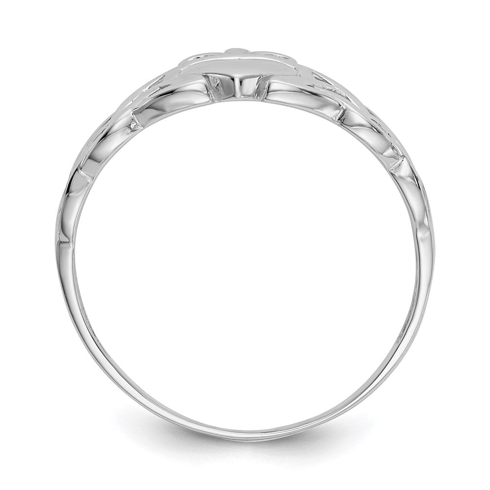 14k White Gold Mens Claddagh Ring Size 9