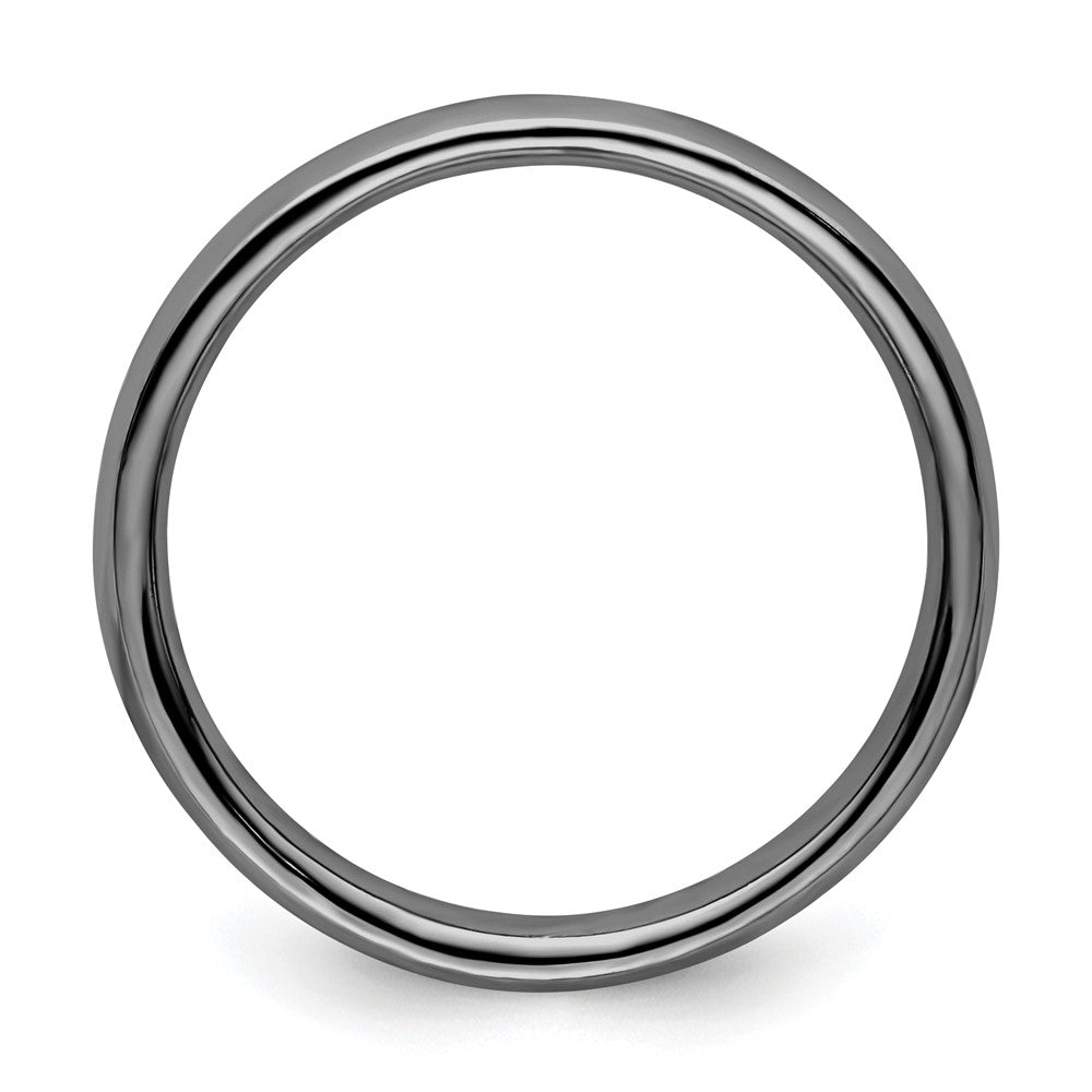 Sterling Silver Stackable Expressions Black-plated Polished Ring Size -10