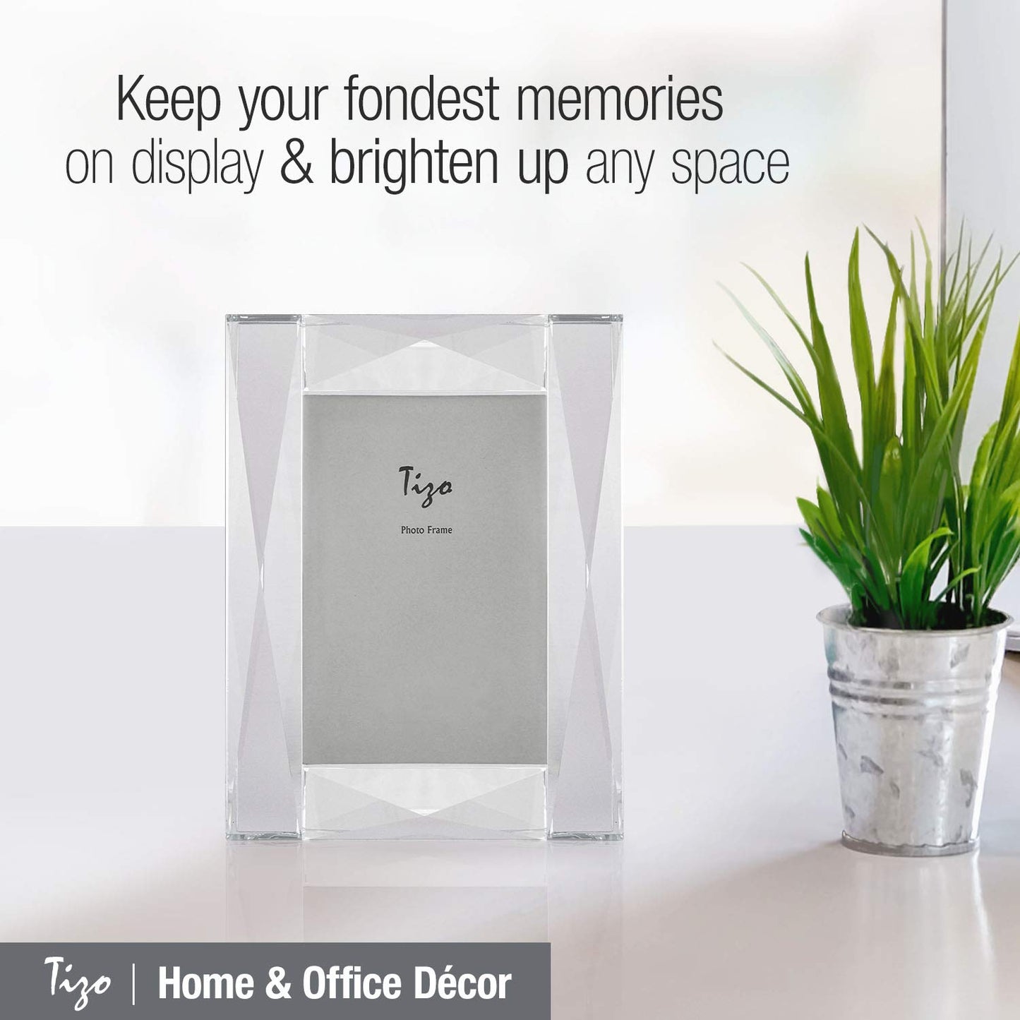 Crystal Glass Diamond-cut 5x7 Frame QGM22510