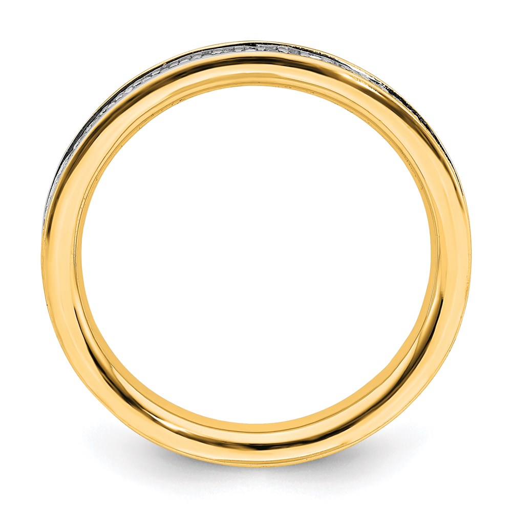 Sterling Silver Stackable Expressions & Diamonds Gold-plated Ring Size -8