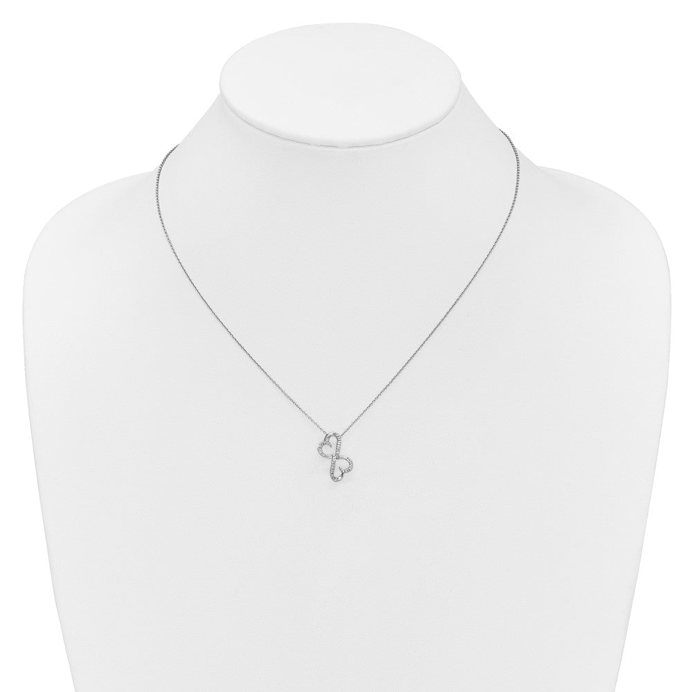 14k White Gold Diamond Heart 18 inch Necklace