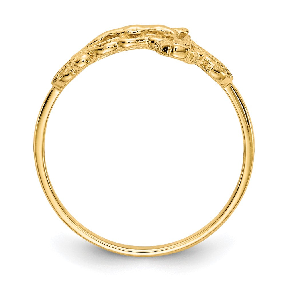14k Diamond-Cut Crucifix Ring Size 6