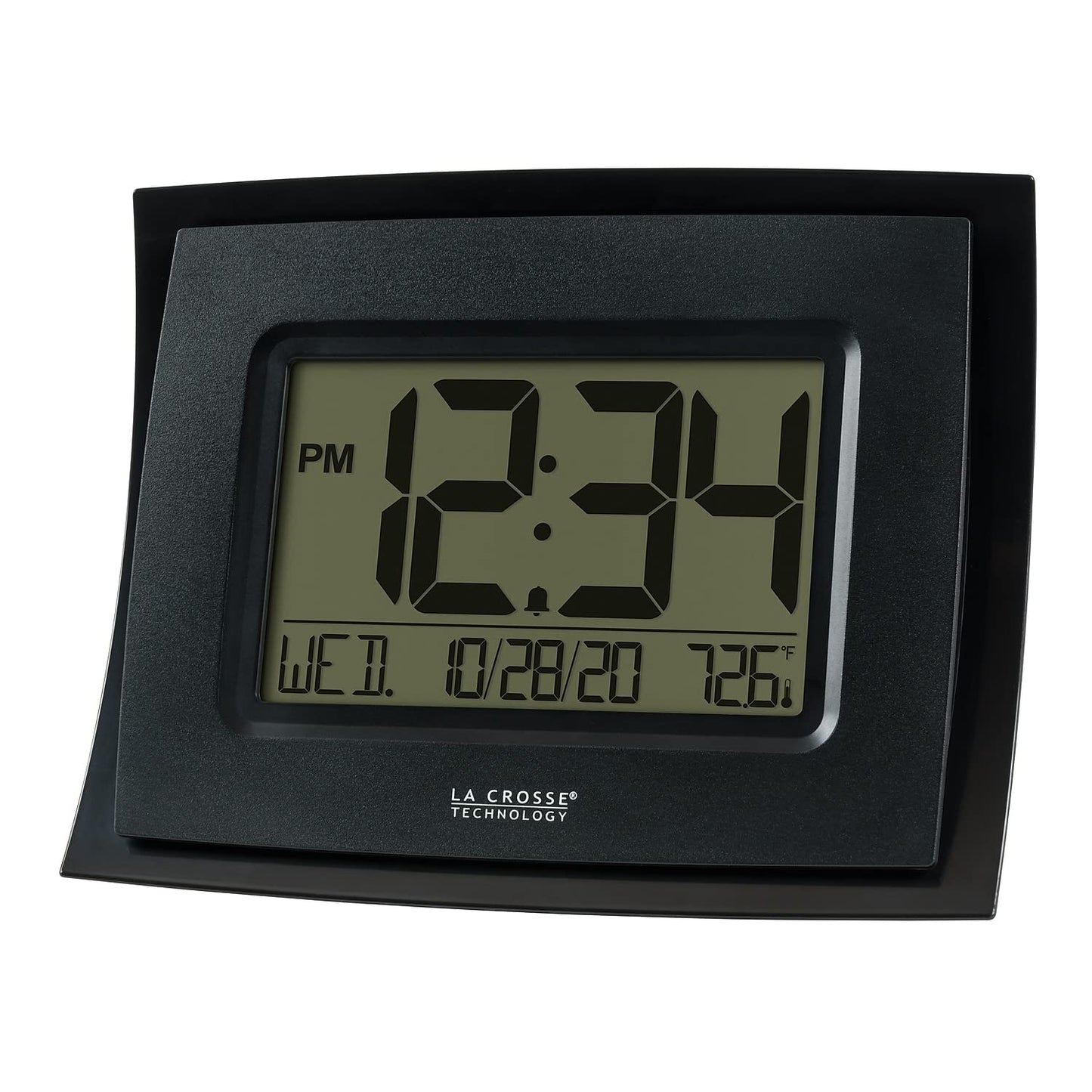 La Crosse Technology Digital Black Clock with Indoor Temperature, WT-8002U-B-INT
