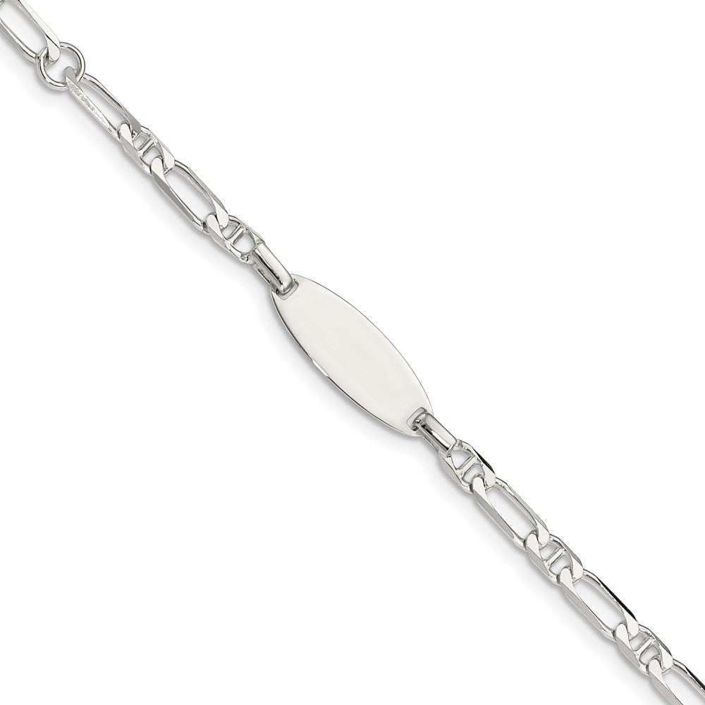 Sterling Silver Polished Engraveable 5in Plus 1in EXT Childrens ID Bracelet 5 inches