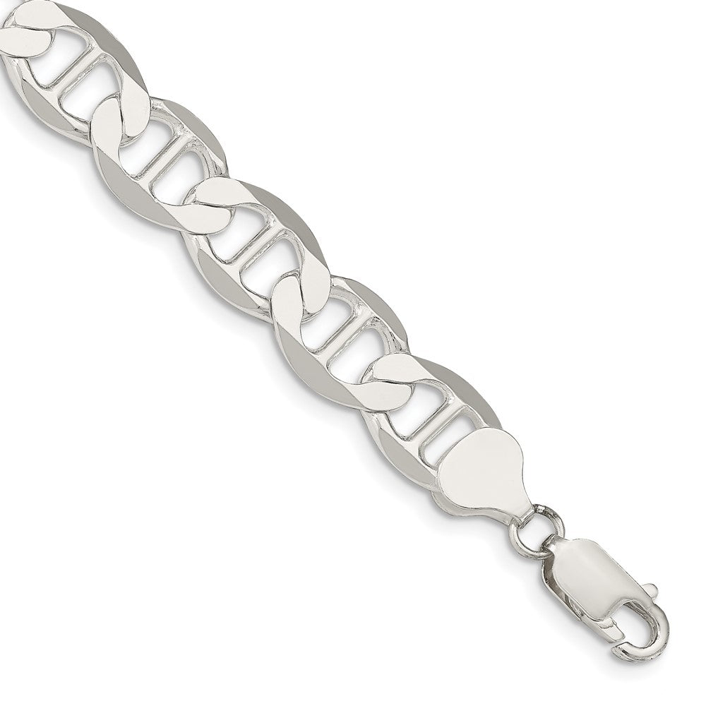 Sterling Silver 9.95mm Flat Anchor Chain 9 inches