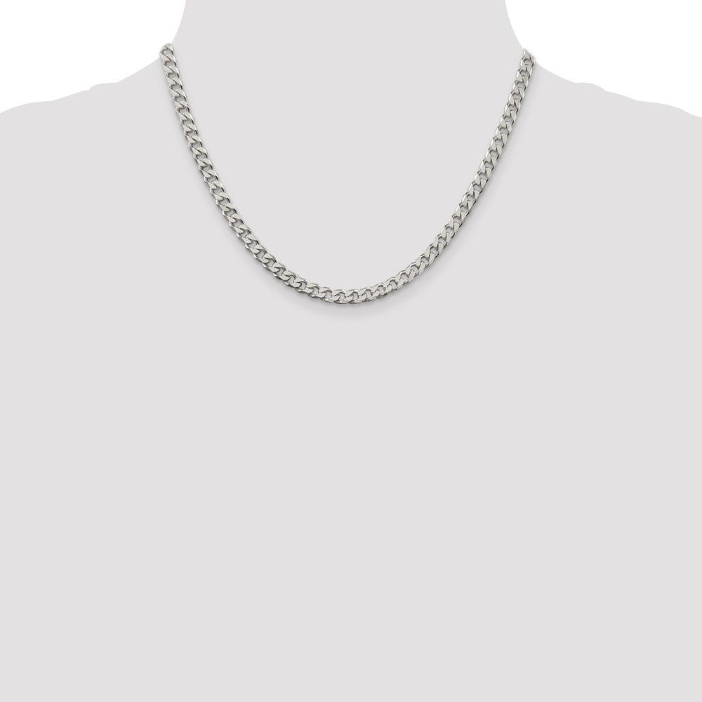 Sterling Silver Polished 5mm Curb Chain 18 Inches