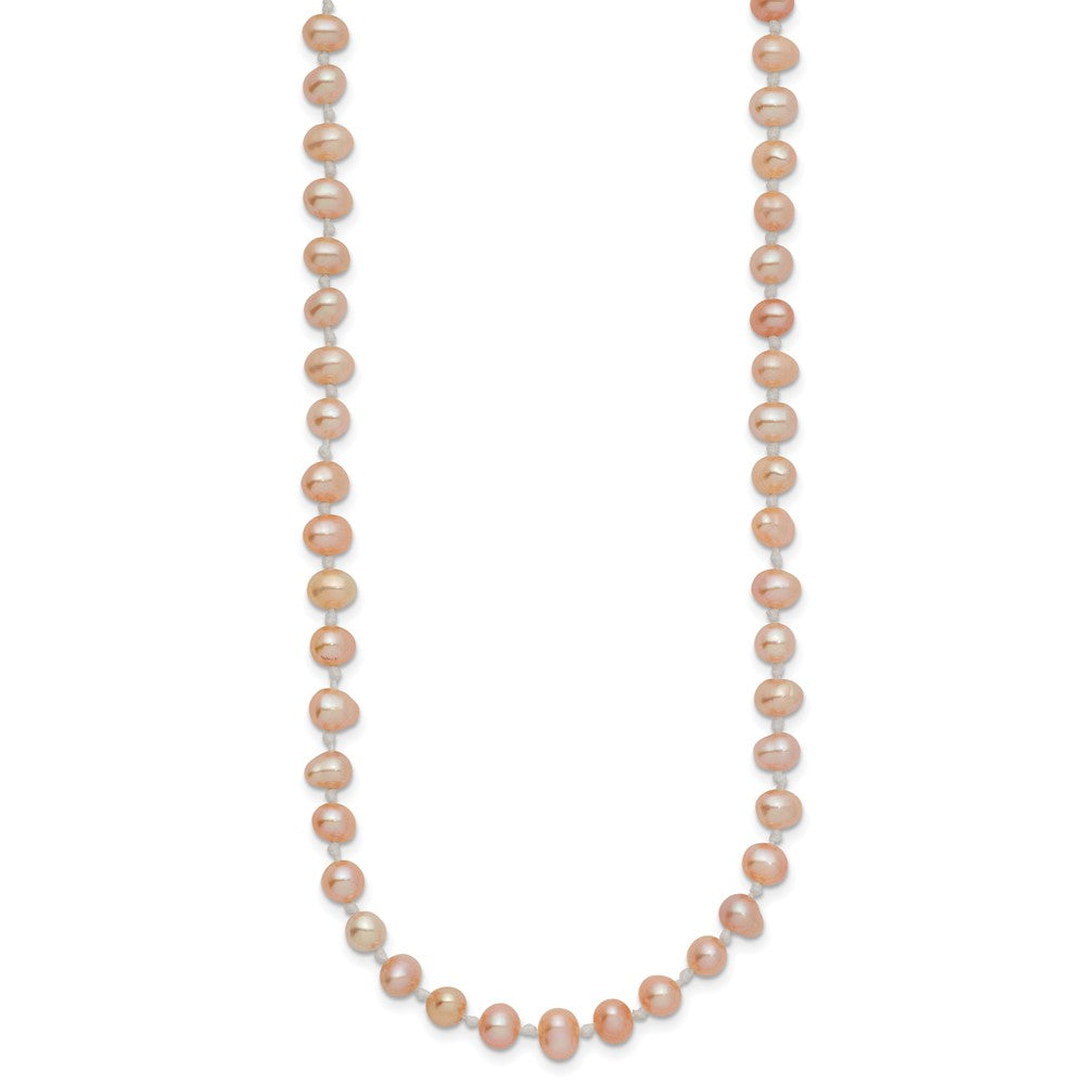 14k 4-5mm Pink Near-Round Freshwater Cultured Pearl 20 inch Necklace