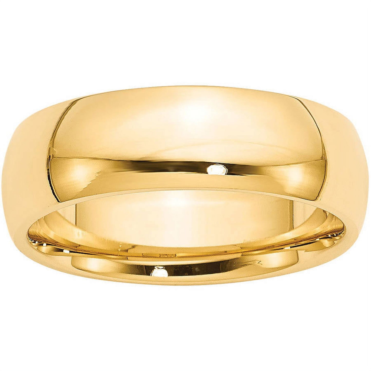 14k Yellow Gold 7mm Standard Weight Comfort Fit Wedding Band Size 12