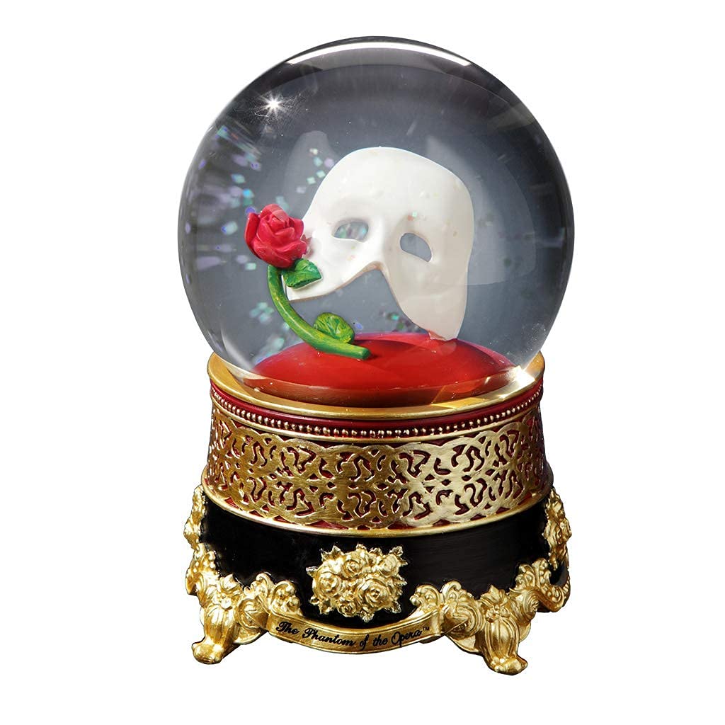 Phantom of the Opera Mask & Rose Snow Globe