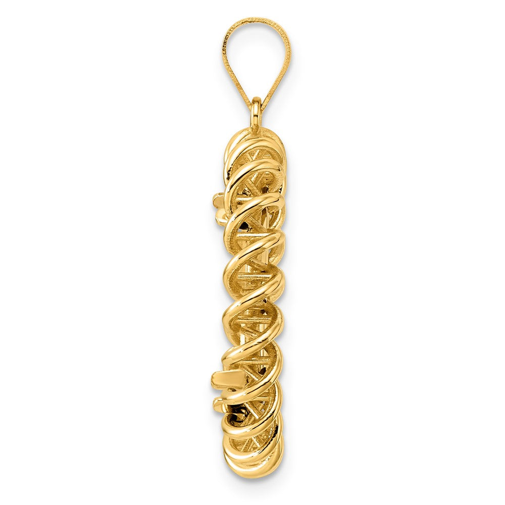 14k Polished Tight Singapore with 18.0mm Prong Coin Bezel Pendant