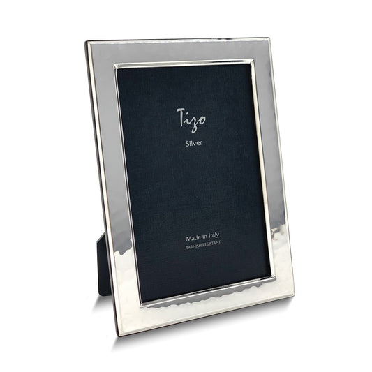 Bilaminate Sterling Silver Tarnish-resistant Hammered 5x7 Photo Frame