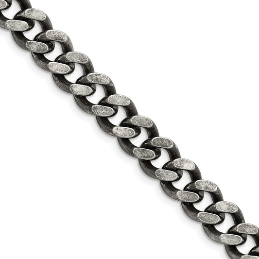 Stainless Steel Oxidized 9.25mm 24in Curb Chain