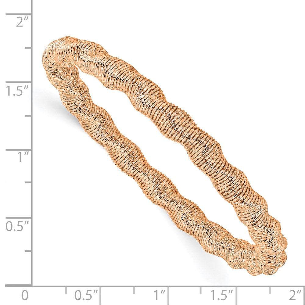 Sterling Silver Rose-tone Stretch Bangle