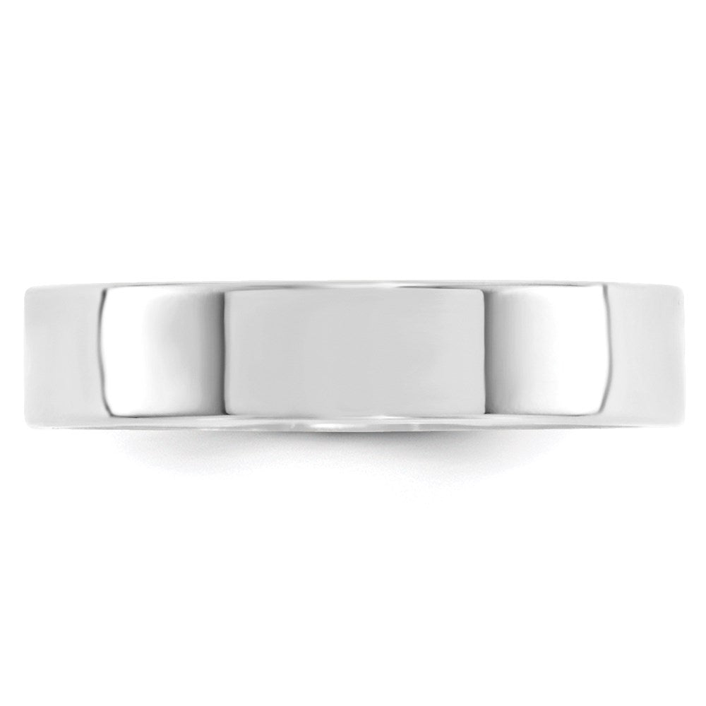 10k White Gold 5mm Standard Weight Flat Comfort Fit Wedding Band Size 14