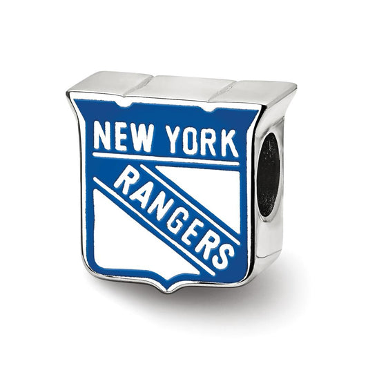 Sterling Silver NHL LogoArt New York Rangers Enameled Logo Bead