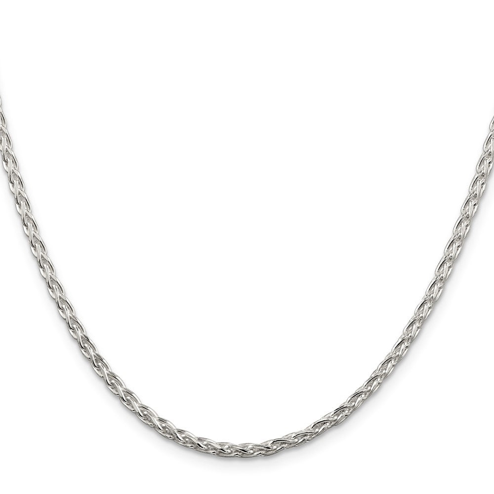 Sterling Silver 2.85mm Diamond-cut Round Spiga Chain 22 Inches