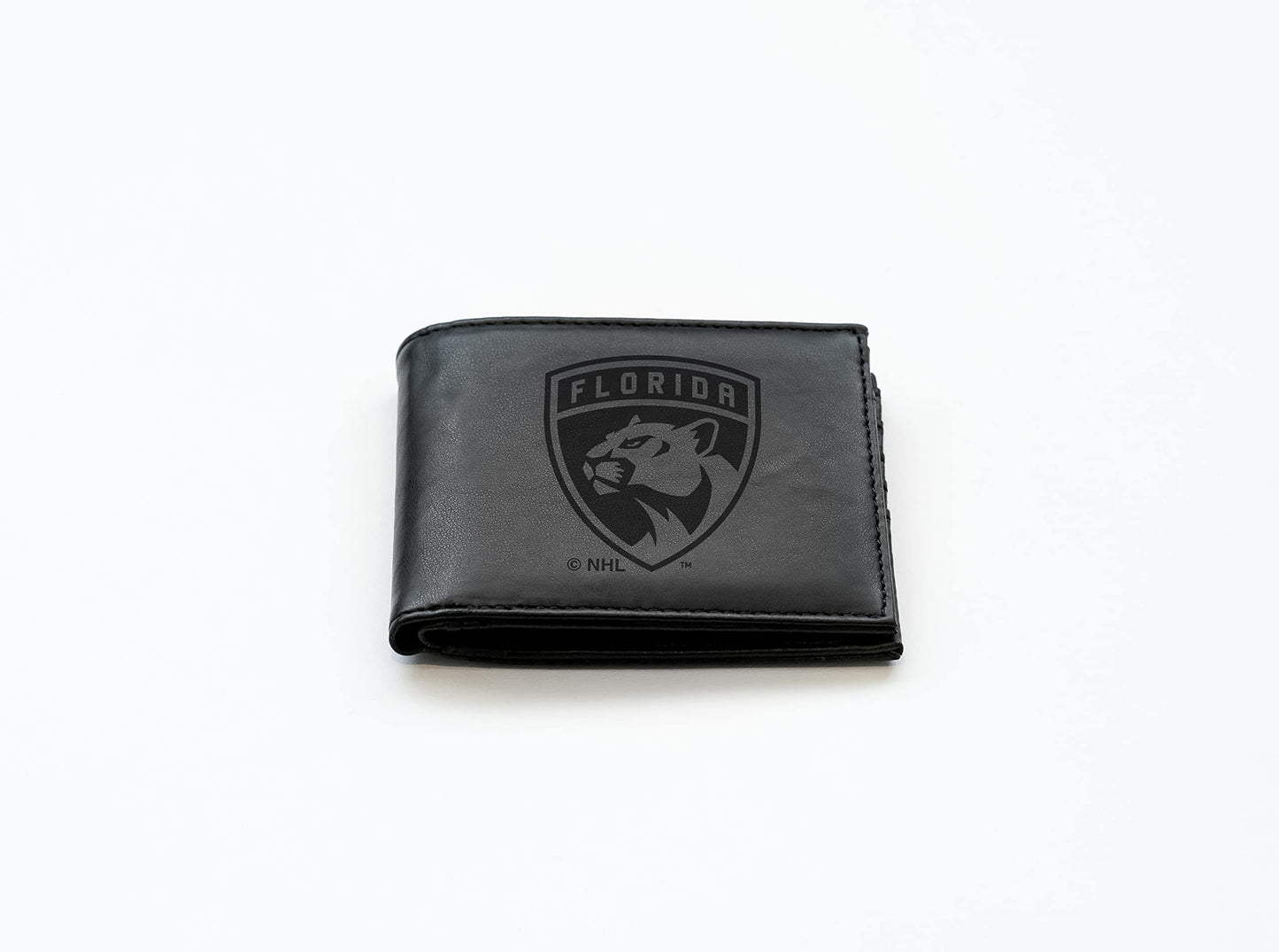 Rico Industries Hockey Florida  Black Laser Engraved Bill-fold Wallet - Slim Design - Great Gift