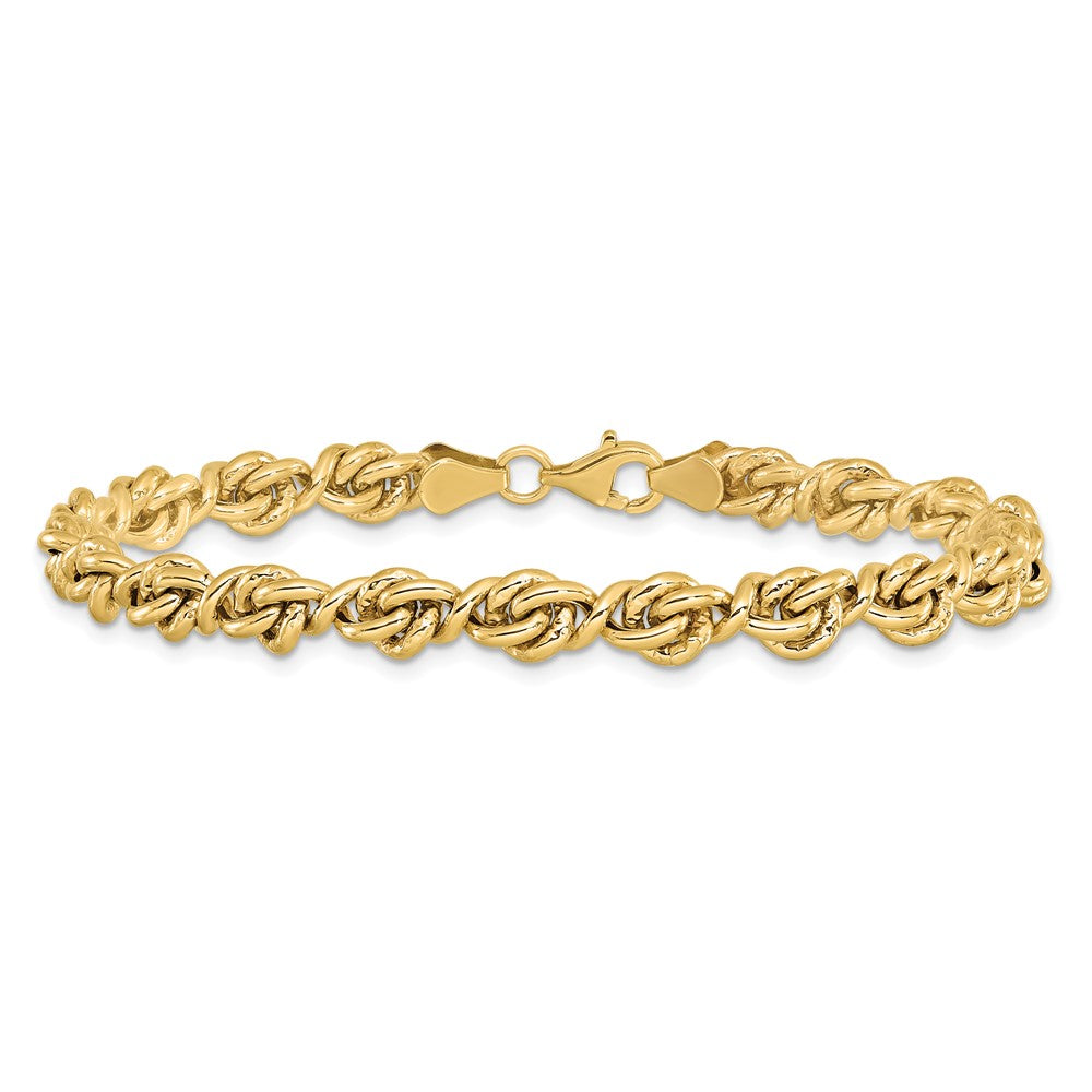 10K Polished Fancy Link Bracelet 7.5  inches