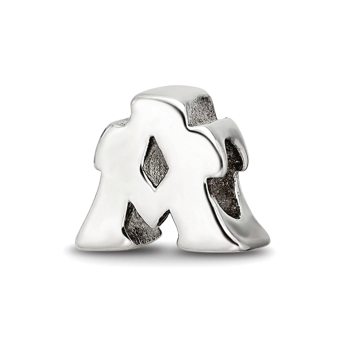 925 Sterling Silver Polished Reflections SimStars Letter Name Personalized Monogram Initial A Bead Charm 8.18x9.09mm Wid