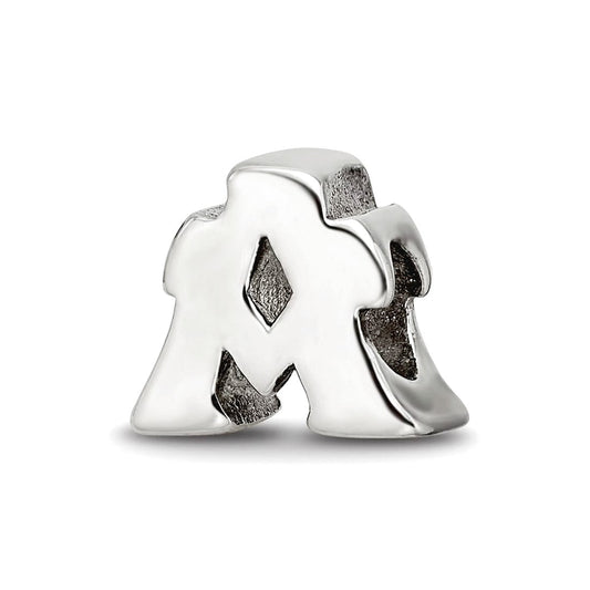 925 Sterling Silver Polished Reflections SimStars Letter Name Personalized Monogram Initial A Bead Charm 8.18x9.09mm Wid