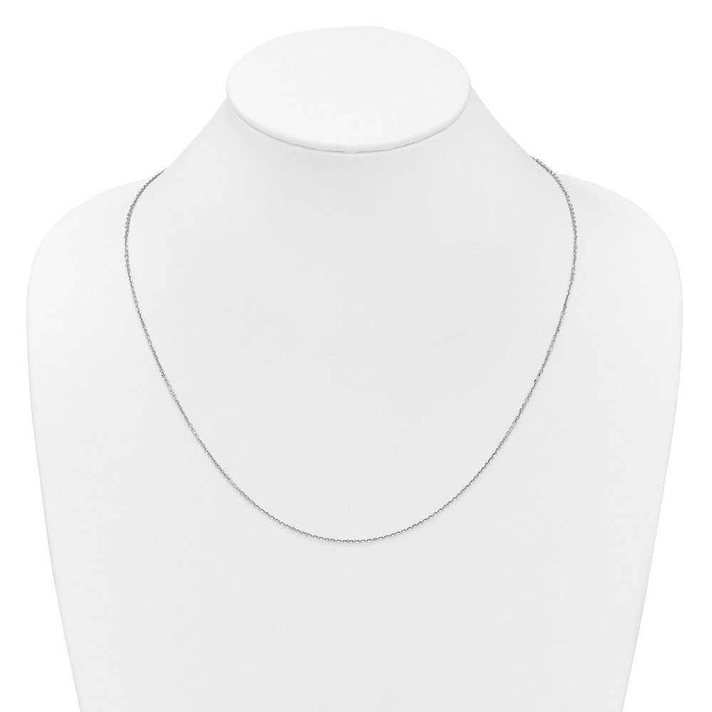 14K White Gold Adjustable  1.4mm D/C Cable Chain