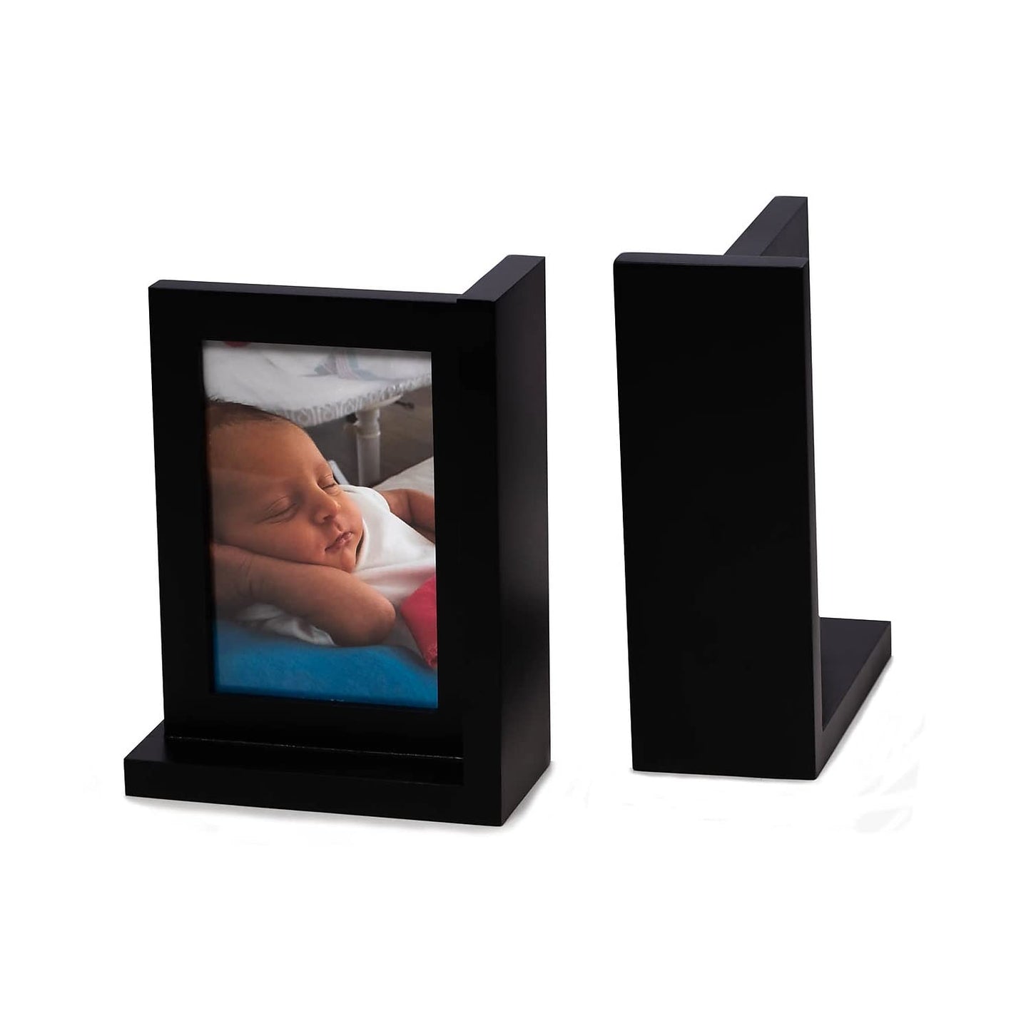 Kennedy Solid Wood Black Picture Frame Book End