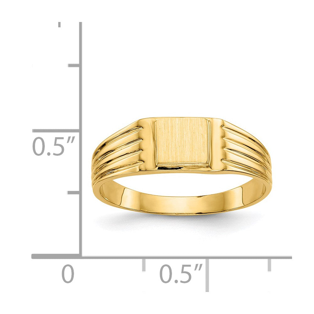 14k 5.25x4.75mm Open Back Signet Ring Size 6