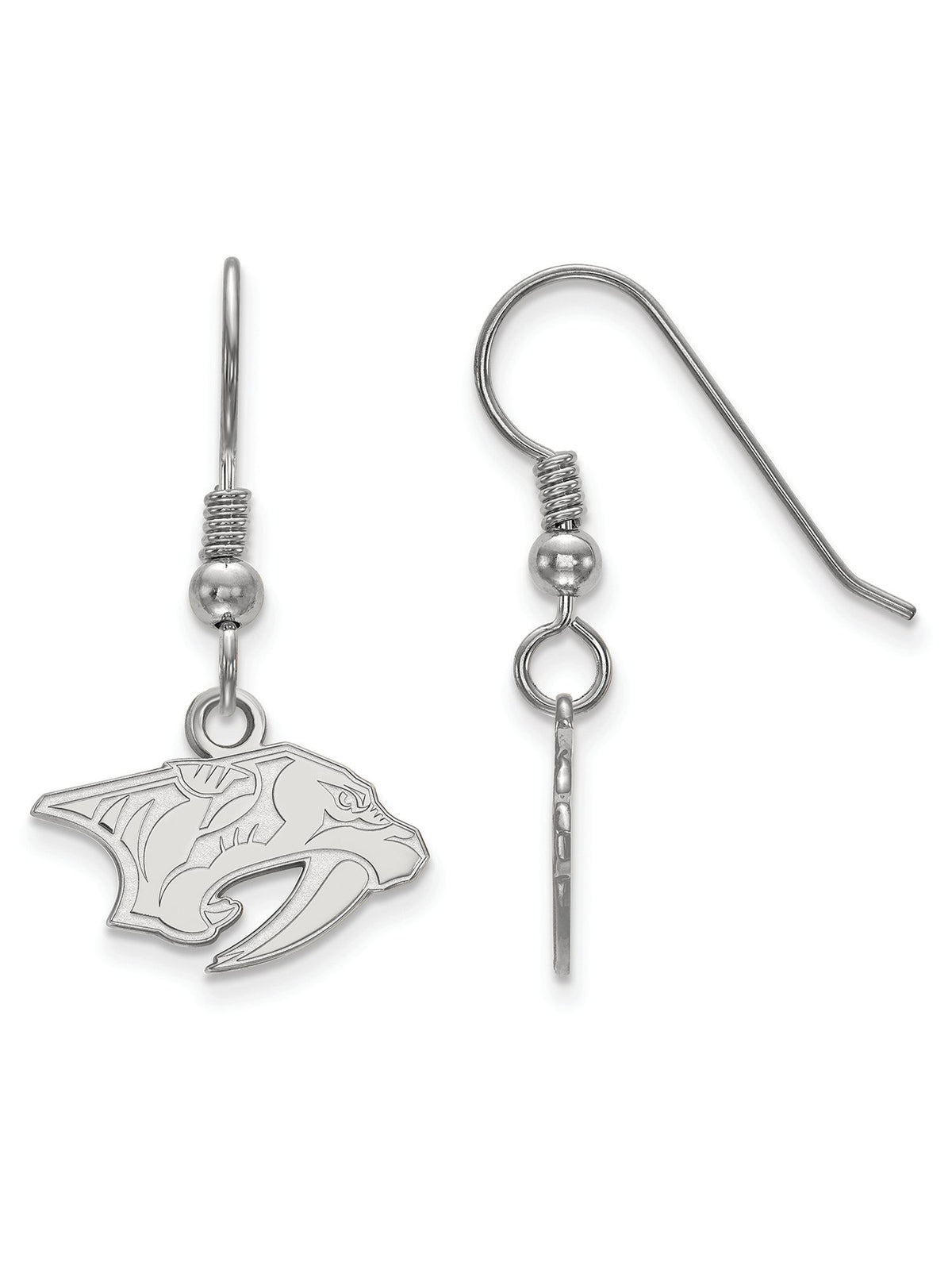 Logoart Sterling Silver Nashville Predators Extra Small Dangle Earrings Wire Female Adult