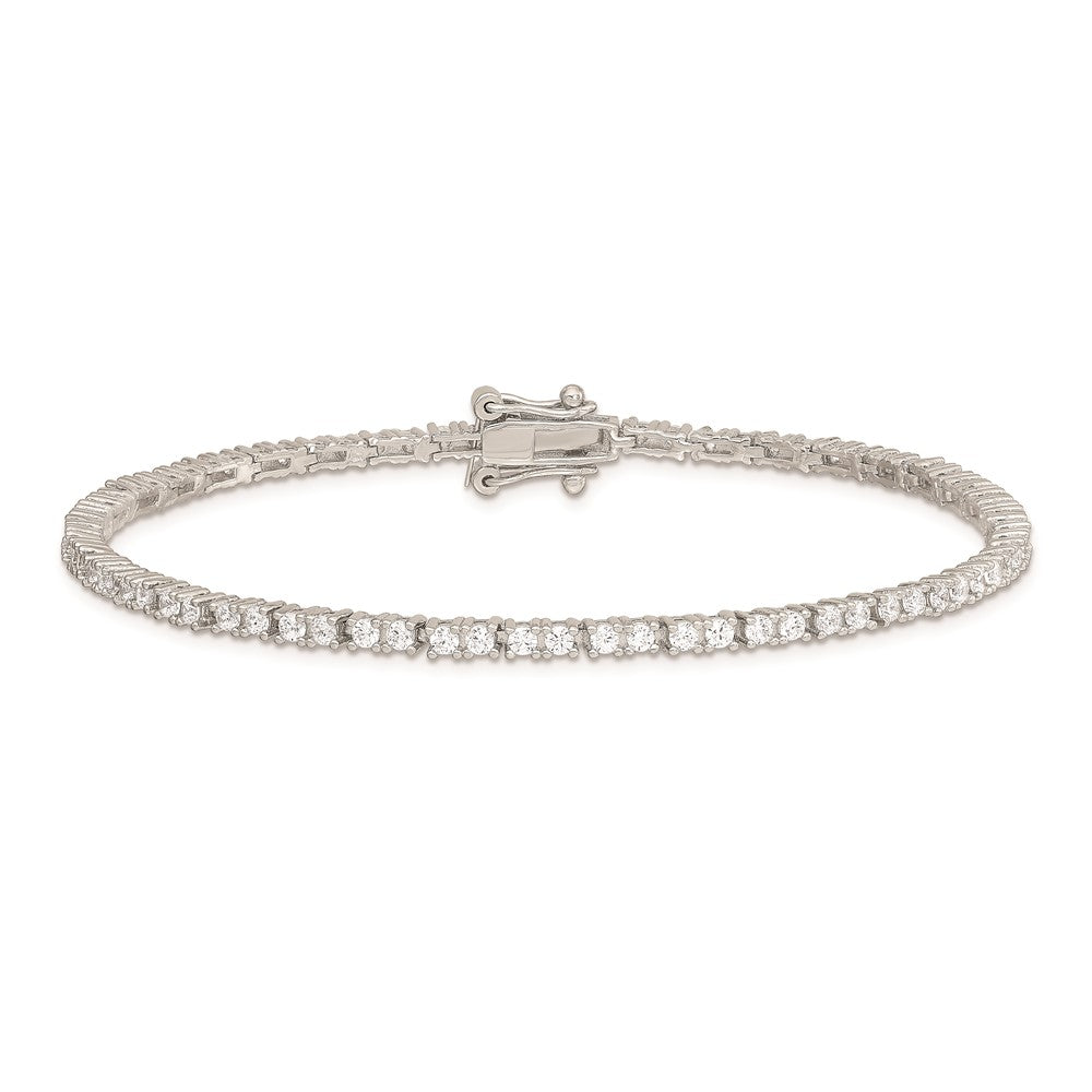 Sterling Silver Rhodium-plated CZ Tennis Bracelet 7 inches