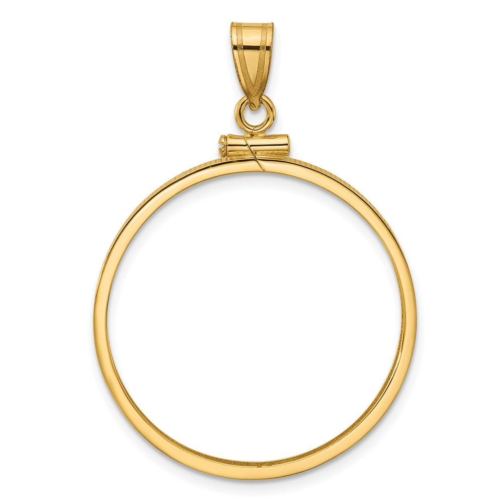 Wideband Distinguished Coin Jewelry 14k Polished 27.5mm x 2.1mm Screw Top Coin Bezel Pendant
