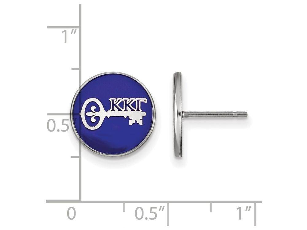 Sterling Silver Official Licensed Greek Sororities Kappa Kappa Gamma (???) Enameled Post Earrings