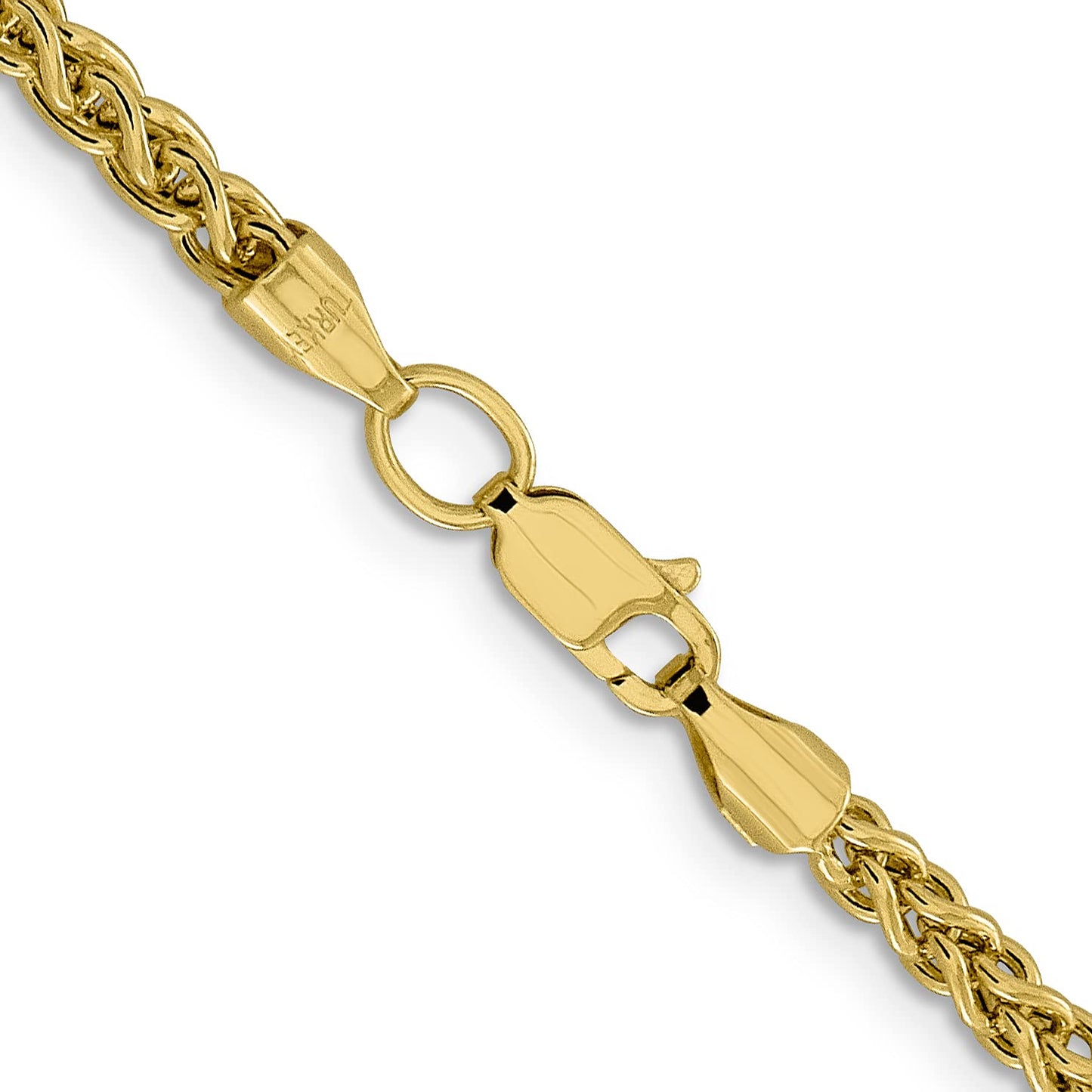 14K 22 inch 3.45mm Semi-Solid Wheat with Lobster Clasp Chain