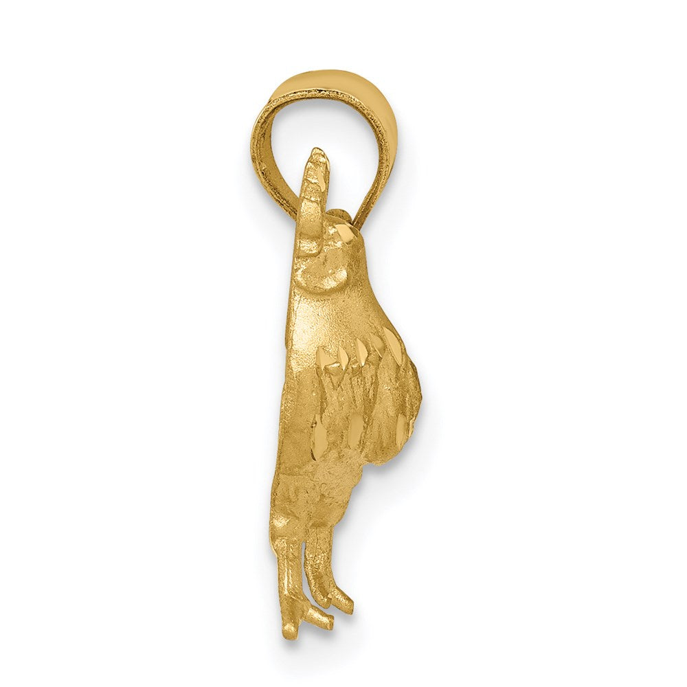 14k Satin D/C Rooster Pendant