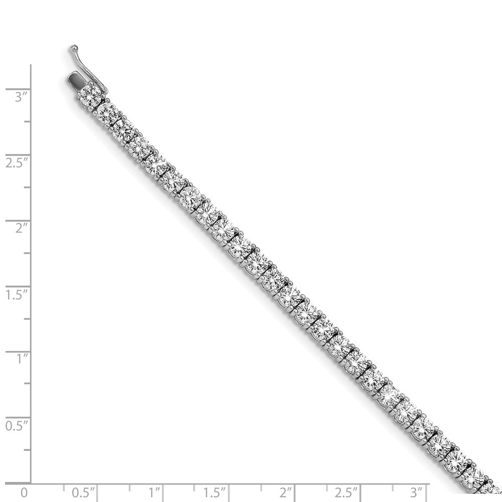 Sterling Shimmer Sterling Silver Rhodium-plated 7 inch 41 Stone CZ Bracelet 7 inches