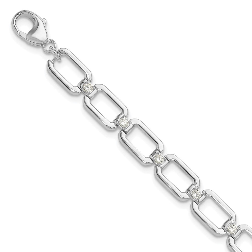 True Origin 14K White Gold 1/2 carat Lab Grown Diamond VS+ F+ 7 in Complete Link Bracelet