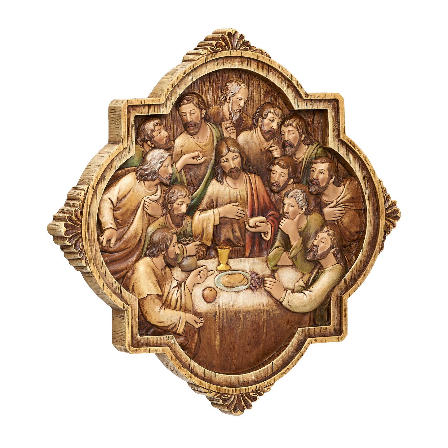 Joseph's Studio by Roman - Last Supper Wall Plaque, Carved Wood Look, Renaissance Collection, 10.25" H x 10.25" W, Resin and Stone, Decorative, Spiritual, Religious, Durable, Long Lasting