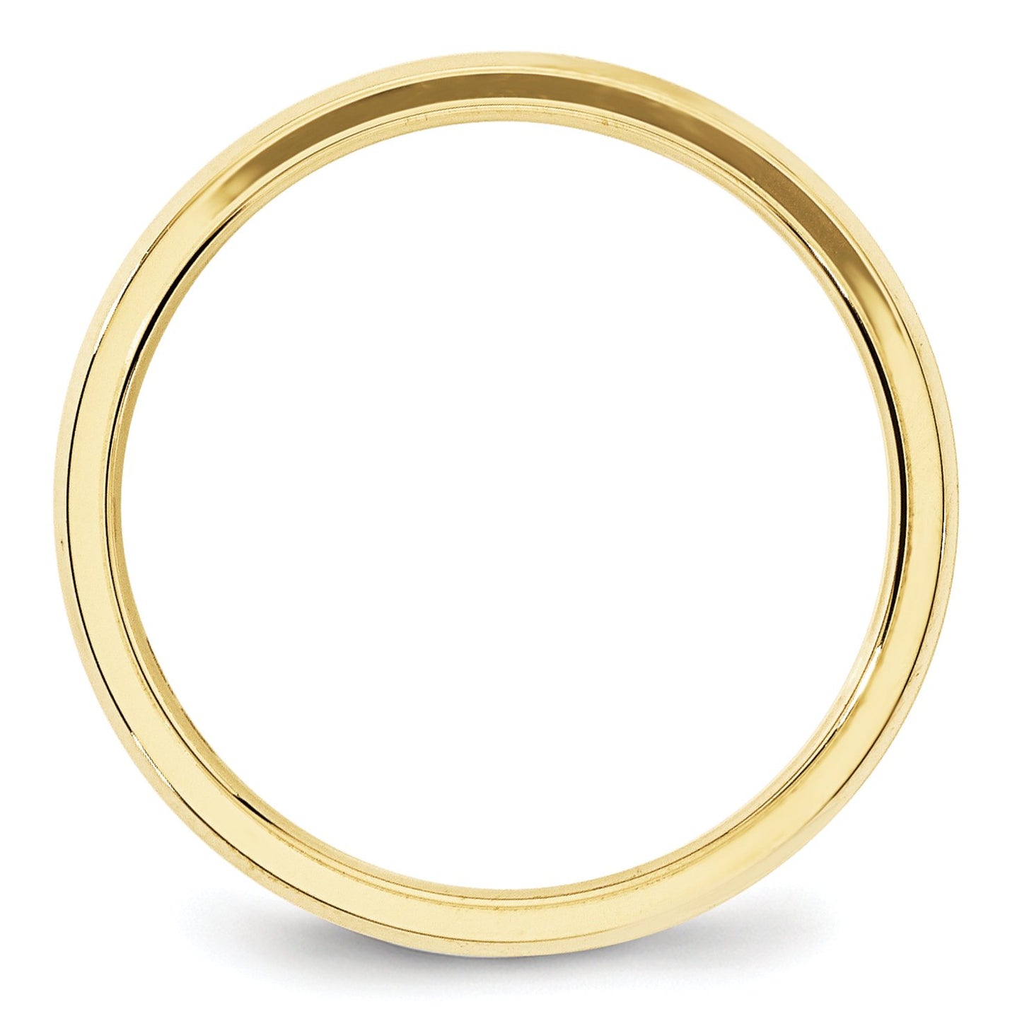 10k Yellow Gold 4mm Beveled Edge Comfort Fit Wedding Band Size 14