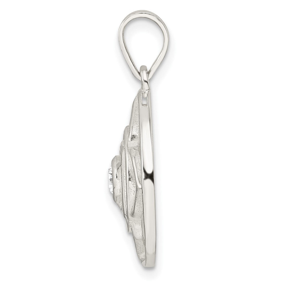Sterling Silver CZ Root Chakra Filigree Pendant