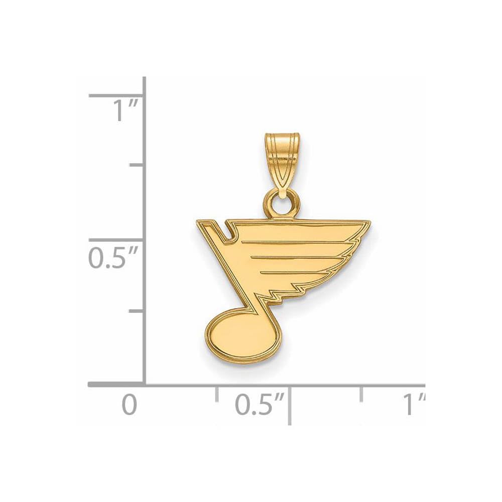 Sterling Silver Gold Plated NHL LogoArt St. Louis Blues Small Pendant
