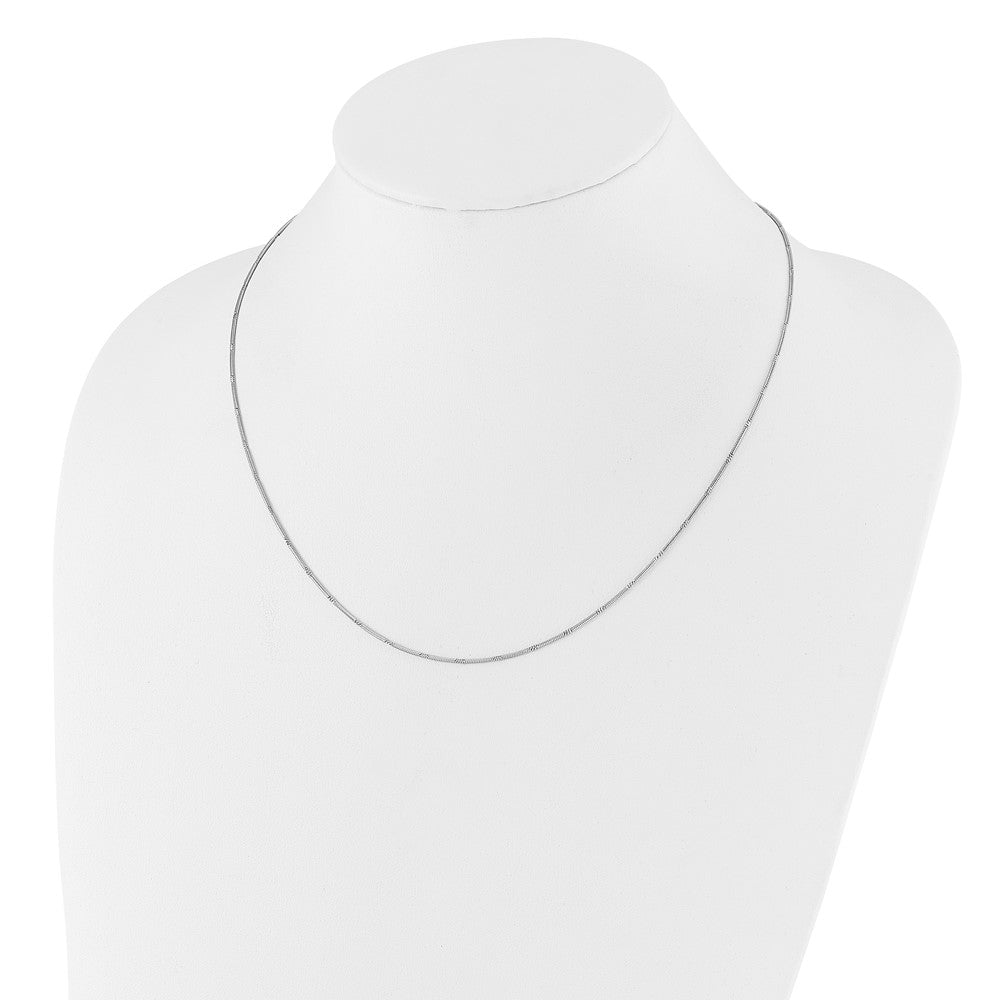 Sterling Silver Rhodium-plated Diamond-cut Adjustable Snake Chain