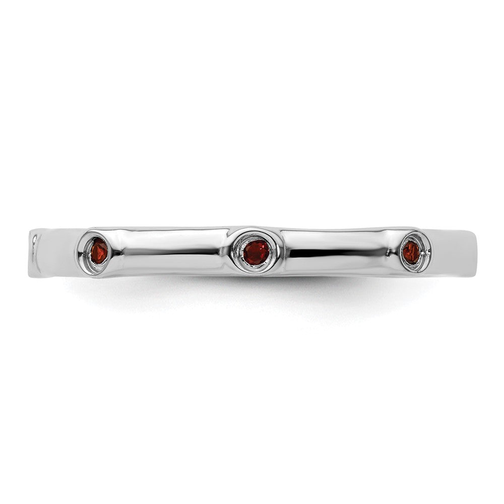 Sterling Silver Stackable Expressions Garnet Ring Size -8