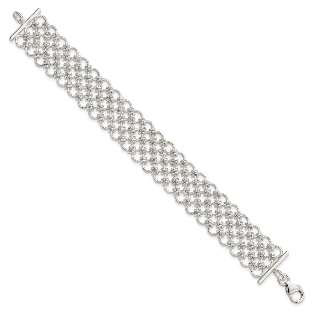 Sterling Silver Multi-Link Bracelet 7.5 inches
