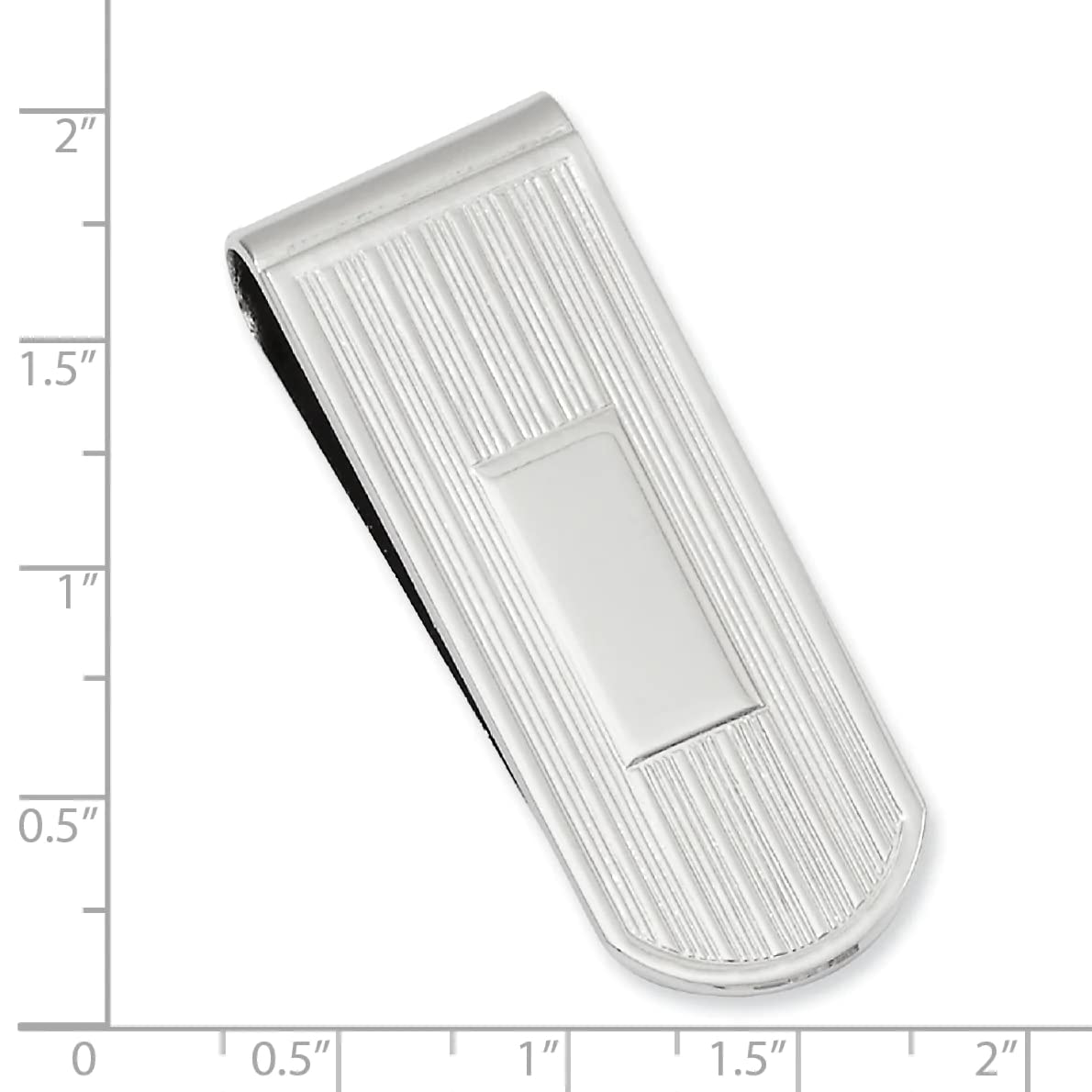 Primal Rhodium-plated Etched Lines Money Clip